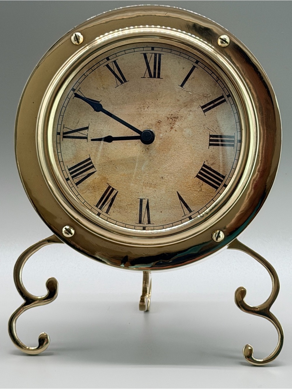 VTG Brass Porthole Desk Clock Maritime Nautical Ship Marine Table Clock Takane